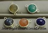 NGC5991 12mm coin mixed gemstone connectors wholesale