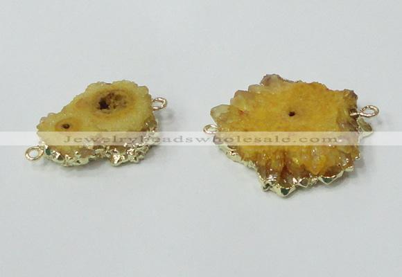 NGC601 15*20mm - 30*35mm freeform druzy agate connectors wholesale