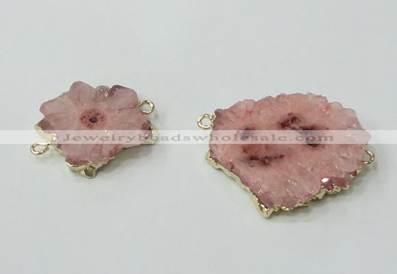 NGC603 15*20mm - 30*35mm freeform druzy agate connectors wholesale