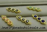 NGC6037 6*18mm mixed gemstone connectors wholesale