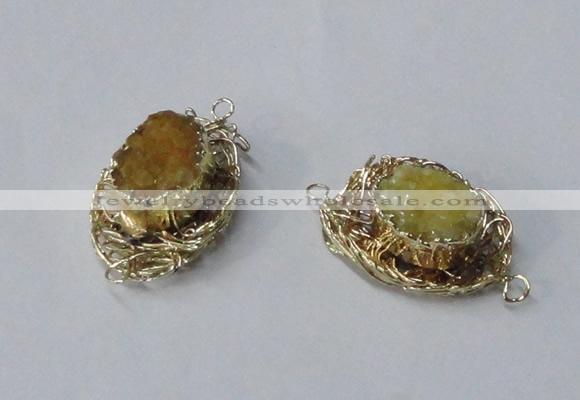 NGC609 22*30mm - 25*35mm freeform druzy agate connectors wholesale