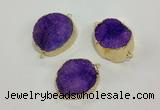 NGC622 15*20mm - 30*40mm freeform druzy agate connectors wholesale