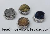 NGC634 24*25mm - 26*28mm freeform plated druzy agate connectors