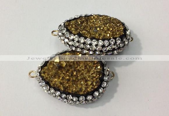 NGC637 20*28mm - 25*30mm freeform plated druzy agate connectors