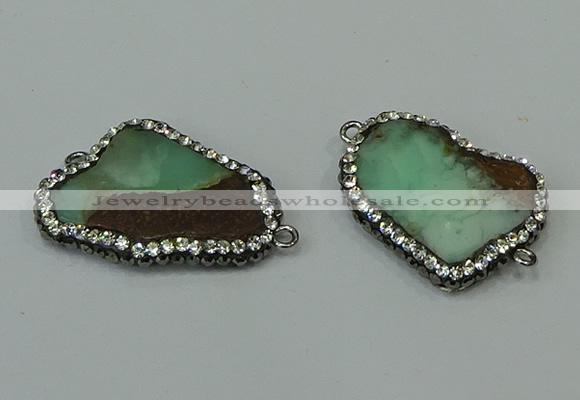 NGC6503 18*25mm - 20*35mm freeform australia chrysoprase connectors