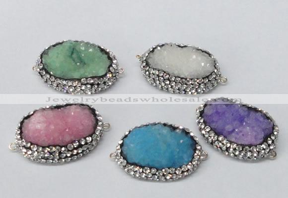 NGC651 20*30mm - 25*35mm freeform druzy agate connectors wholesale