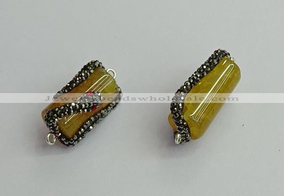 NGC6521 12*25mm tube agate gemstone connectors wholesale