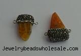 NGC6530 15*30mm - 20*40mm arrowhead agate gemstone connectors