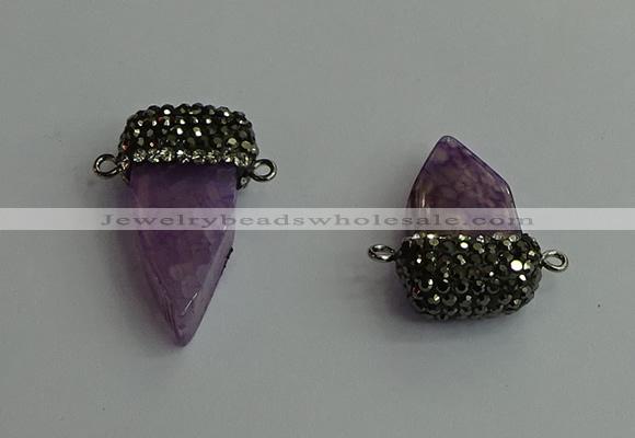 NGC6531 15*30mm - 20*40mm arrowhead agate gemstone connectors