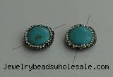 NGC6552 18mm flat round turquoise connectors wholesale