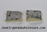 NGC661 25*30mm - 30*40mm rectangle druzy agate connectors wholesale