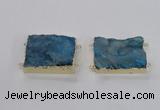 NGC662 25*30mm - 30*40mm rectangle druzy agate connectors wholesale