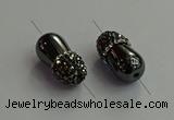 NGC6644 10*22mm teardrop hematite connectors wholesale