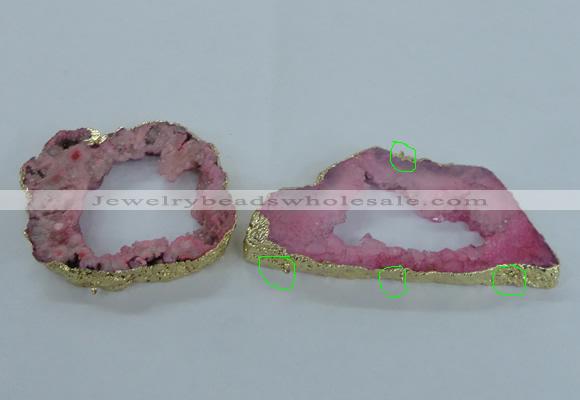 NGC703 45*75mm - 60*70mm freeform druzy agate connectors