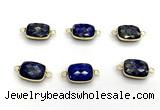 NGC7030 11*15mm faceted rectangle lapis lazuli connectors