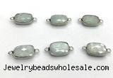 NGC7031 11*15mm faceted rectangle moonstone connectors