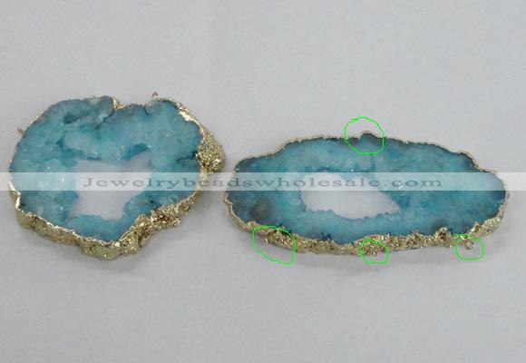 NGC704 45*75mm - 60*70mm freeform druzy agate connectors