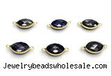 NGC7040 11*15mm faceted oval lapis lazuli connectors