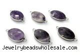 NGC7064 17*22mm faceted oval amethyst connectors