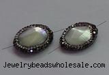 NGC7512 15*20mm faceted freeform shell pearl connectors wholesale