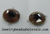 NGC82 31mm flat round agate gemstone connectors wholesale