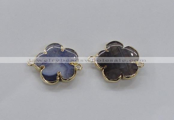 NGC852 28mm - 30mm flower agate gemstone connectors wholesale