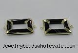 NGC886 30*40mm rectangle black agate connectors wholesale