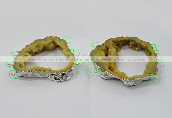 NGC911 40*60mm - 65*80mm freeform druzy agate connectors