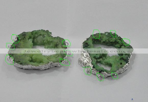 NGC915 40*60mm - 65*80mm freeform druzy agate connectors