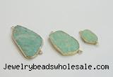 NGC950 15*20mm - 25*40mm freeform amazonite gemstone connectors