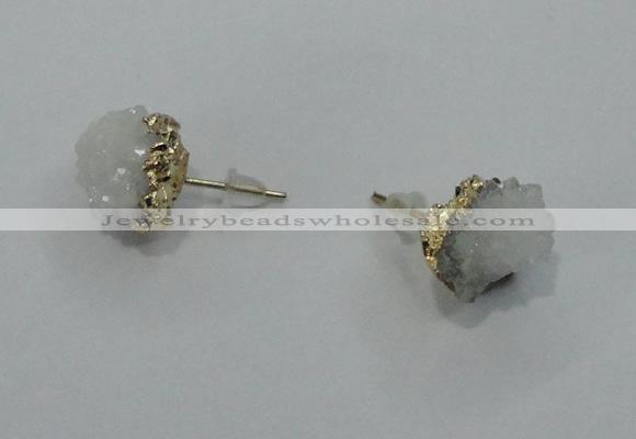 NGE01 8*12mm - 10*14mm nuggets druzy quartz earrings wholesale