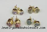 NGE105 8mm - 10mm freeform druzy agate gemstone earrings wholesale