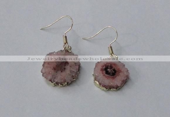 NGE123 8*12mm - 12*16mm freeform druzy agate gemstone earrings