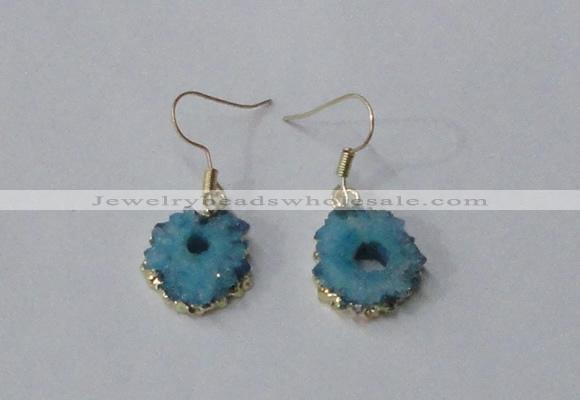 NGE124 8*12mm - 12*16mm freeform druzy agate gemstone earrings