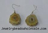 NGE129 18*20mm - 20*25mm freeform druzy agate gemstone earrings