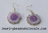 NGE130 18*20mm - 20*25mm freeform druzy agate gemstone earrings