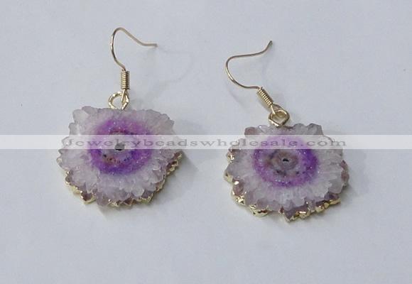 NGE130 18*20mm - 20*25mm freeform druzy agate gemstone earrings