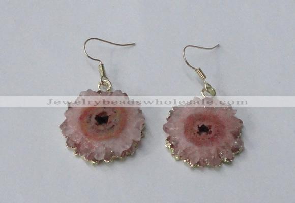 NGE131 18*20mm - 20*25mm freeform druzy agate gemstone earrings