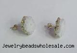 NGE138 12*14mm - 15*18mm freeform druzy agate gemstone earrings