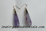 NGE14 10*40mm teardrop agate gemstone earrings wholesale