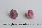 NGE141 12*14mm - 15*18mm freeform druzy agate gemstone earrings