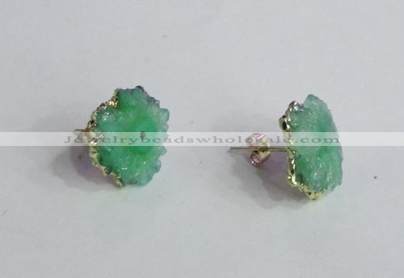 NGE143 12*14mm - 15*18mm freeform druzy agate gemstone earrings