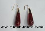 NGE15 10*40mm teardrop agate gemstone earrings wholesale