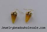 NGE156 11*20mm – 12*22mm cone agate gemstone earrings wholesale