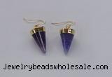 NGE159 11*20mm – 12*22mm cone agate gemstone earrings wholesale