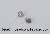 NGE164 4*6mm – 5*8mm freeform lavender amethyst earrings