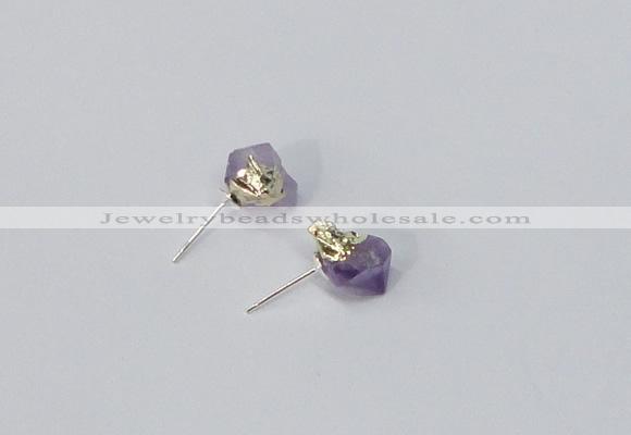 NGE164 4*6mm – 5*8mm freeform lavender amethyst earrings