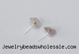 NGE166 4*6mm – 5*8mm freeform rose quartz gemstone earrings