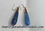 NGE17 10*40mm teardrop agate gemstone earrings wholesale