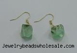 NGE175 8*10mm - 10*12mm nuggets fluorite earrings wholesale